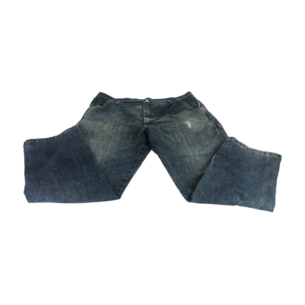 Wrangler Mens Carpenter Jeans Relaxed‎ Fit 40 x 30 Distressed Blue Denim Utility